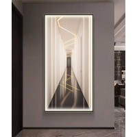 Black Frame Entrance Panel in All Its Details Using Smart Lighting